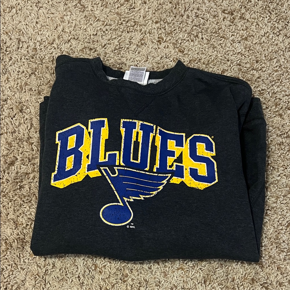 blues crew neck
